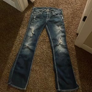 These jeans have not been worn very much and have bootcut at the bottom of them